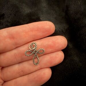 James Avery Floating Rope Cross Pendant, sterling Silver, RETIRED